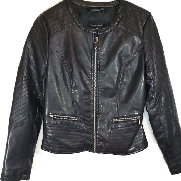 therapy Jackets & Blazers - Therapy vegan leather jacket